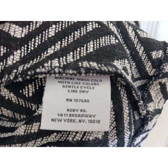 Ruby Rd Blazer Jacket Zip Long Sleeve Tribal Printed Black White 14 - Picture 5 of 5